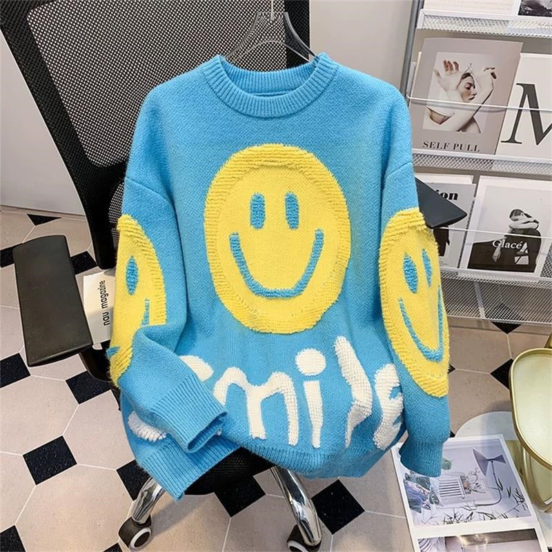 Oversized Fuzzy Smile Sweater