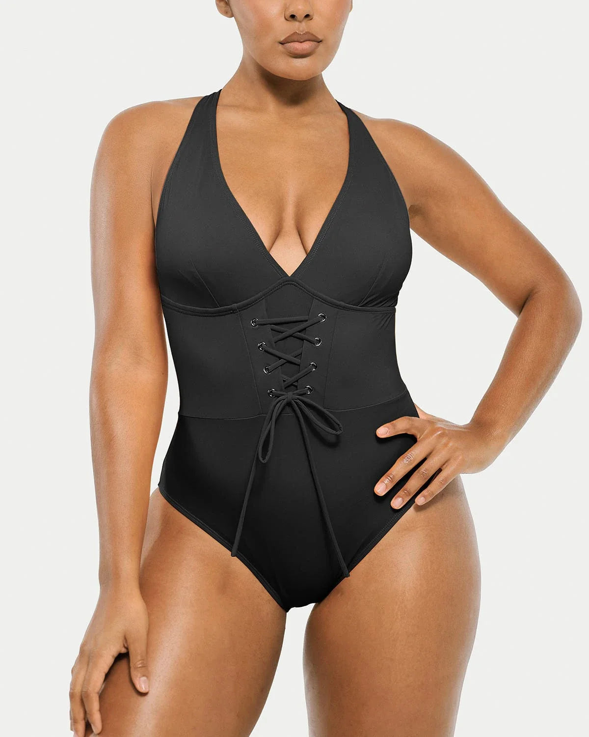 Plunge Corset Shaping Swimsuit