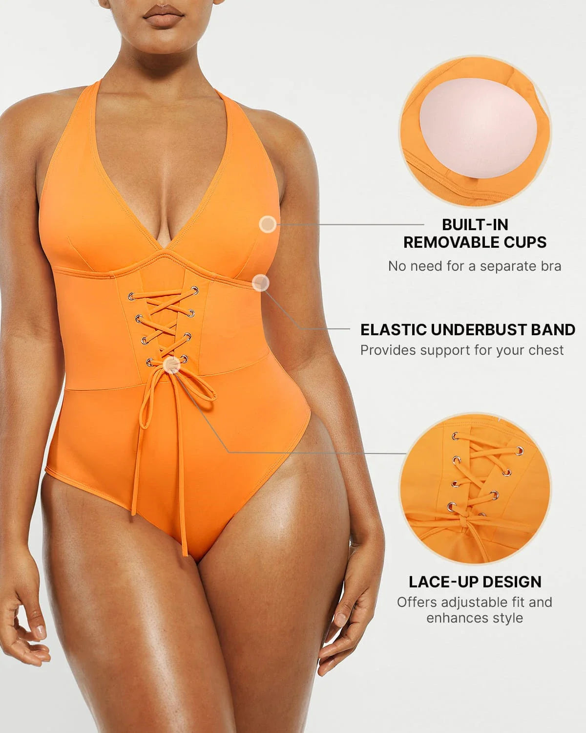 Plunge Corset Shaping Swimsuit