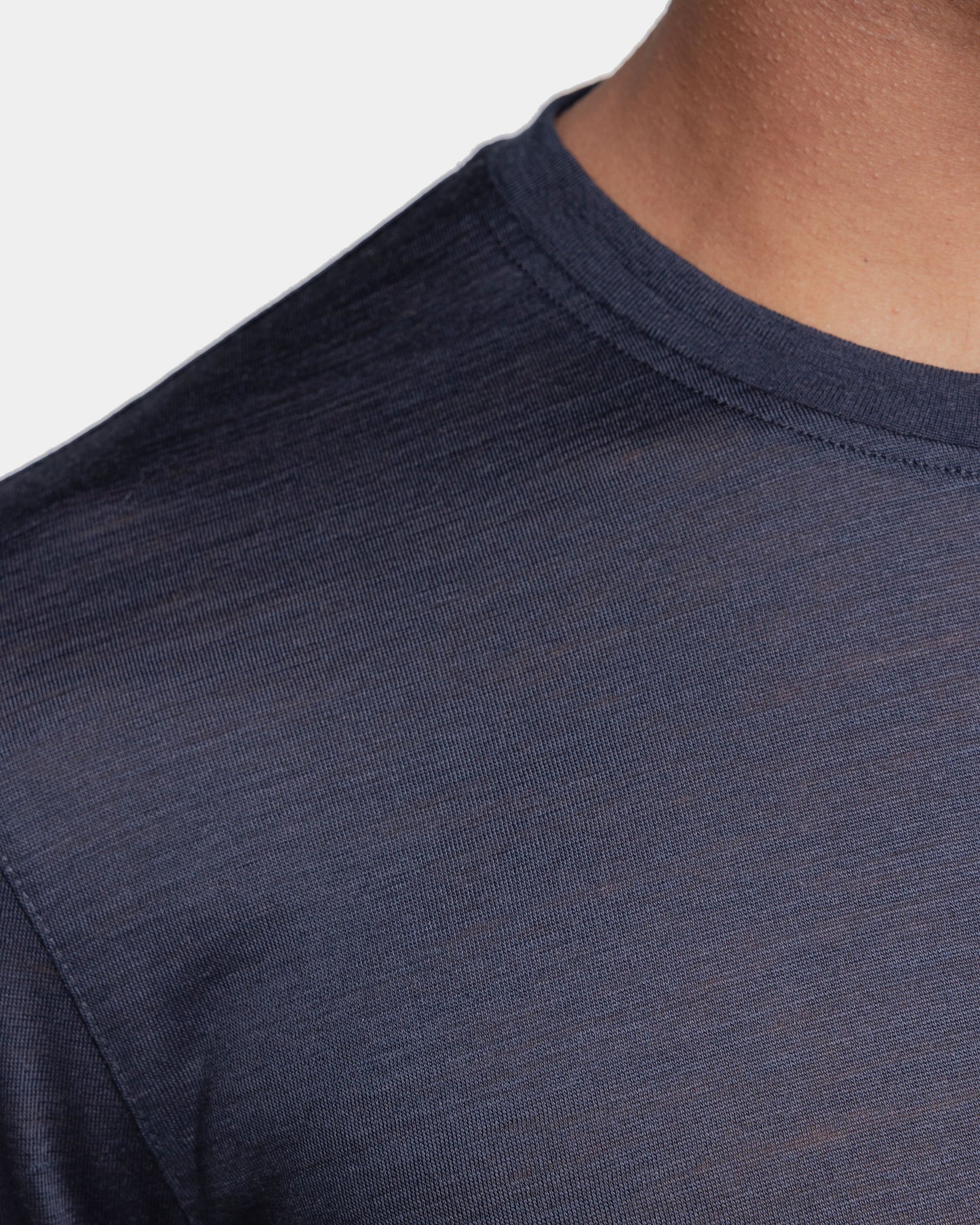 Blue Tech Long Sleeve T-Shirt in Extra fine Merino Wool