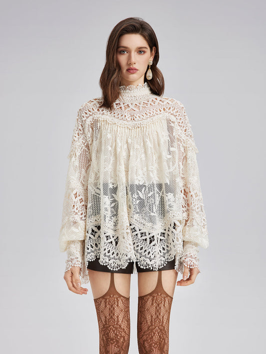 Intricate Lace and Cutout Top