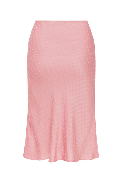 Bias Knee Skirt Jacquard Rosa
