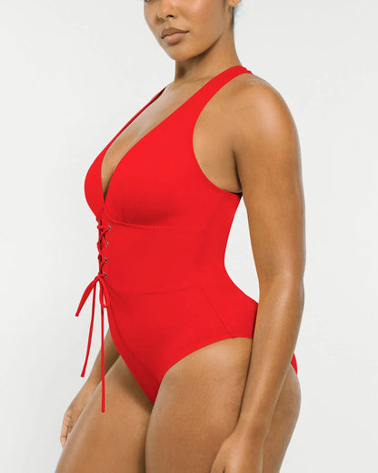 Plunge Corset Shaping Swimsuit